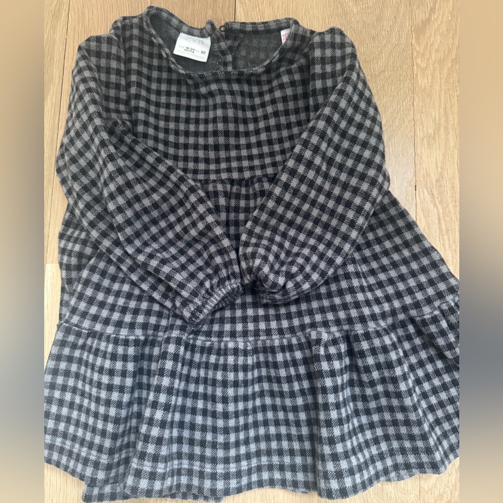 Zara Monochrome Checkered Dress